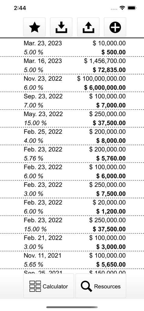 Una lista detallada de comisiones de ventas registradas que muestran fechas, porcentajes y montos de pago calculados.