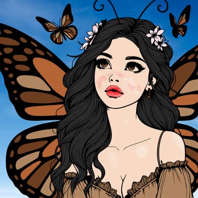 butterfly fairy realistic girl