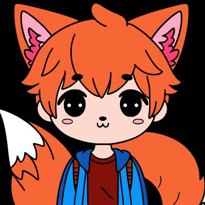 someone with fox ears and tail