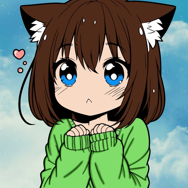 shy anime catgirl