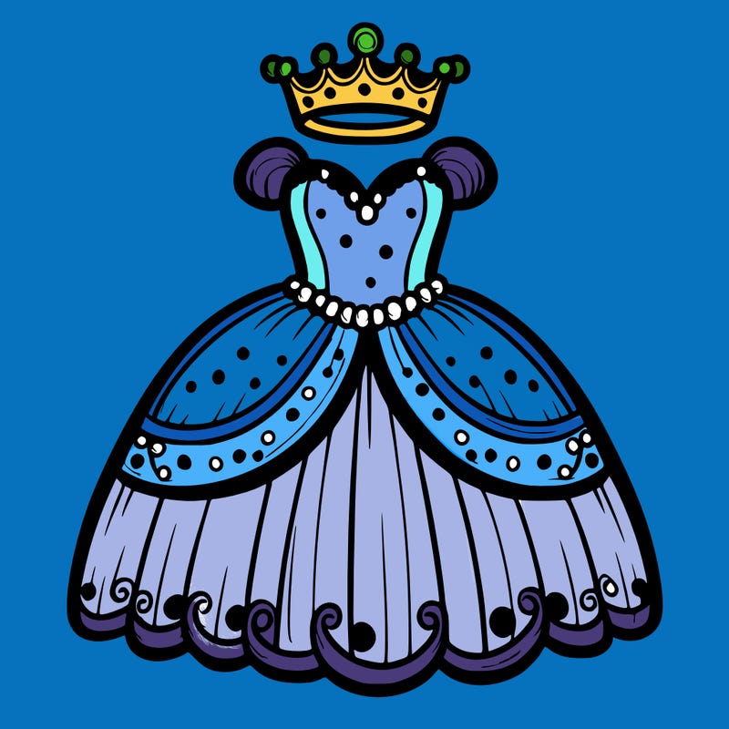 gown with tiara