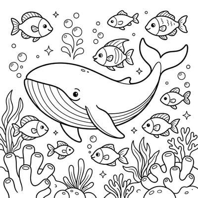 Embark on an exciting underwater journey with this delightful blue whale coloring page designed especially for kids aged 4-8. Young artists will love bringing this vibrant ocean scene to life with their favorite colors.