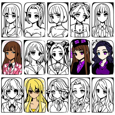 girls that look diffrent anime