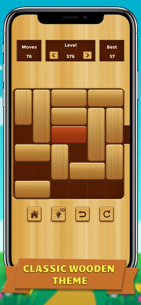 Unlock me unblock puzzle game classic wooden theme interface