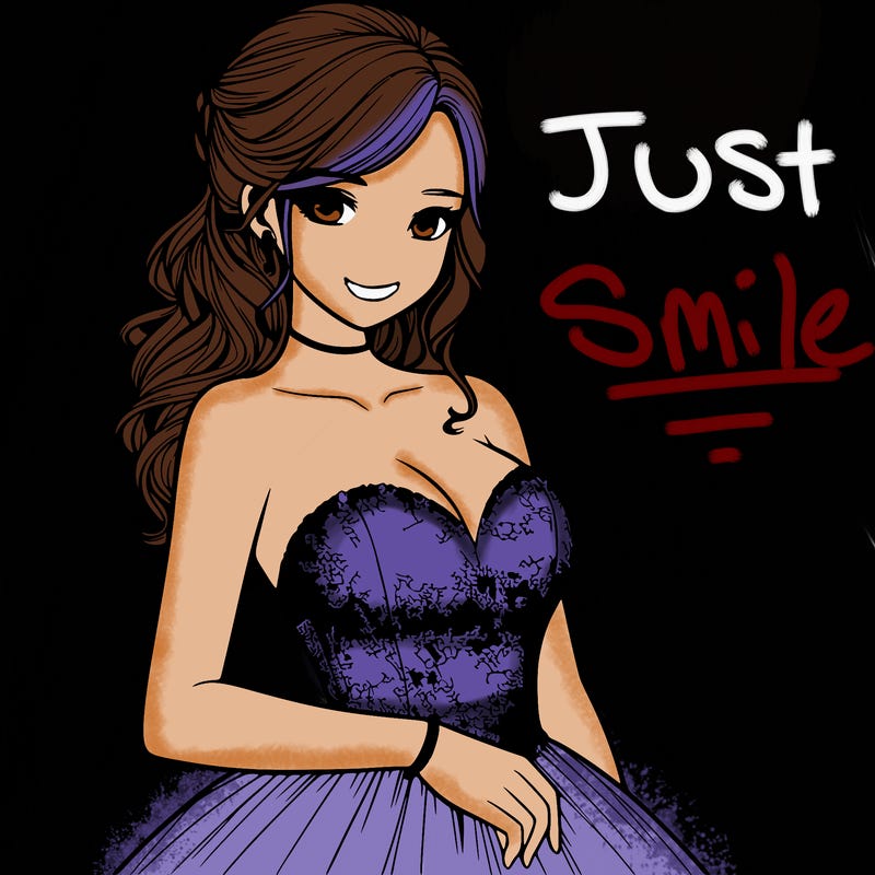 realistic girl in prom dress