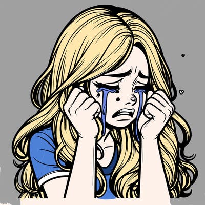 realistic girl crying