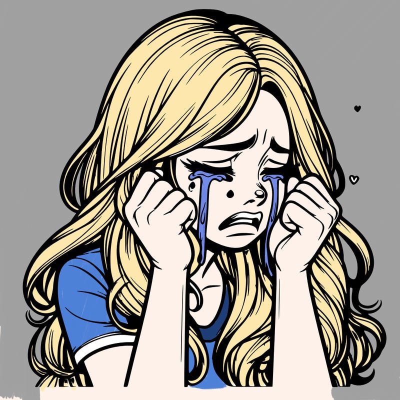 realistic girl crying