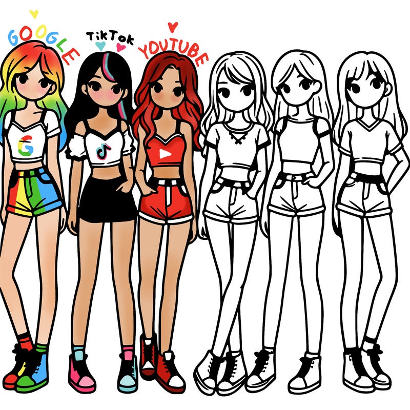 a group of girls wearing crop tops and shorts