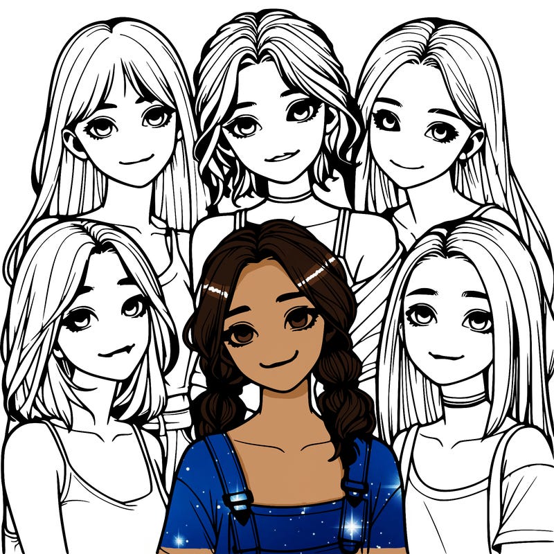 a group of girls realistic