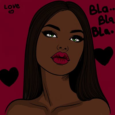 realistic woman with full lips