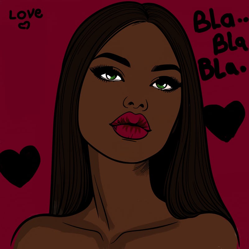 realistic woman with full lips