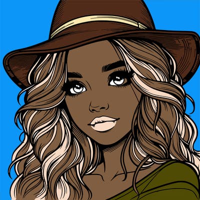 realistic girl with hat