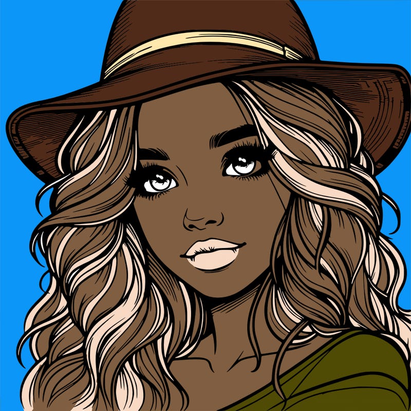 realistic girl with hat