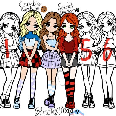 a group of girls realistic