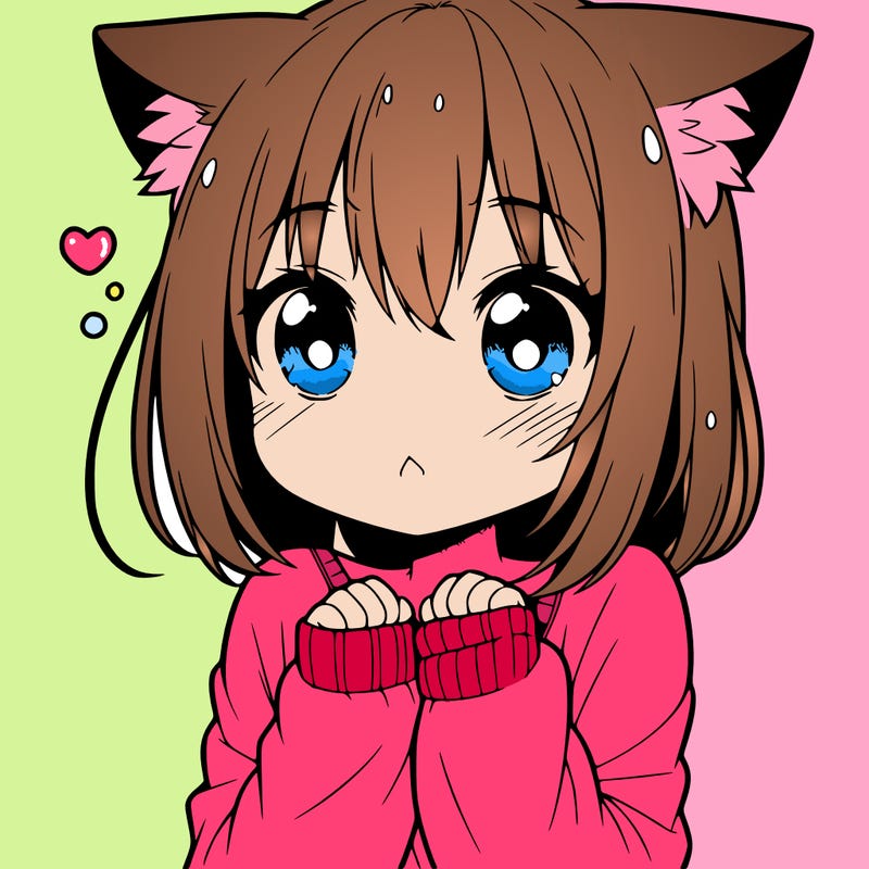 shy anime catgirl