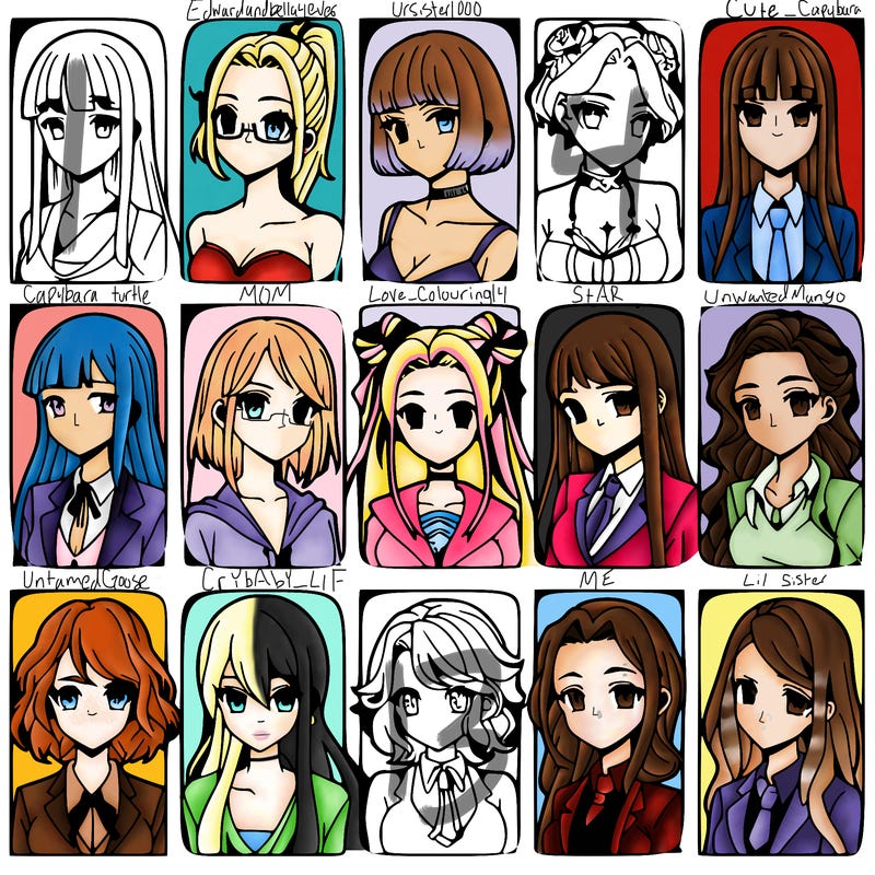 girls that look diffrent anime