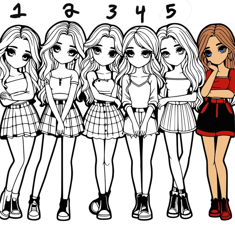 a group of girls realistic