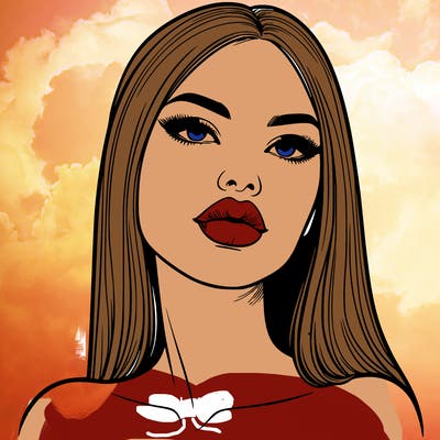 realistic woman with full lips