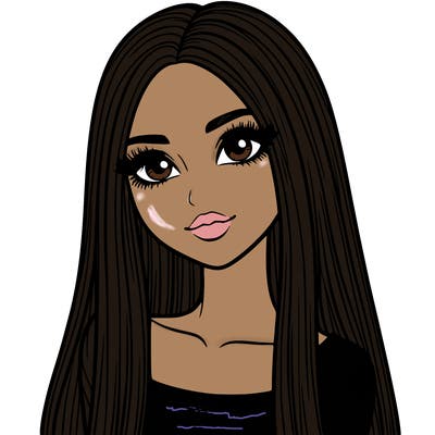 realistic girl with straight and long hair