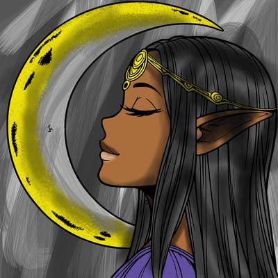 a realistic moon elf