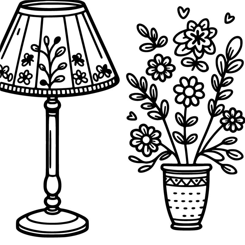 a floor lamp with flowers