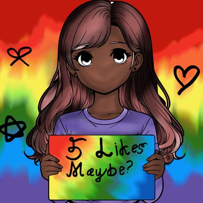 realistic girl holding a sign