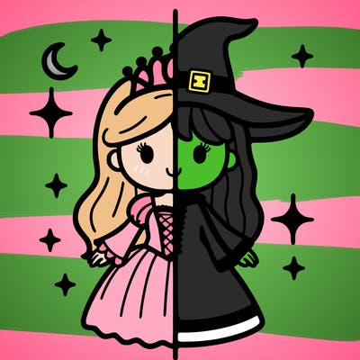 split princess and witch