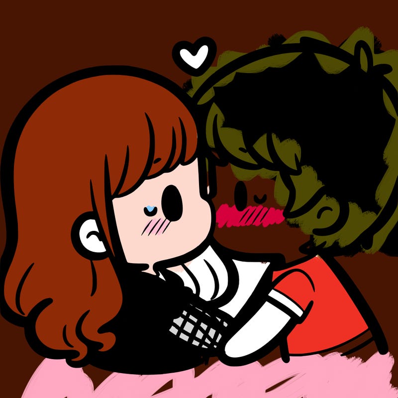 a girl and a boy kissing