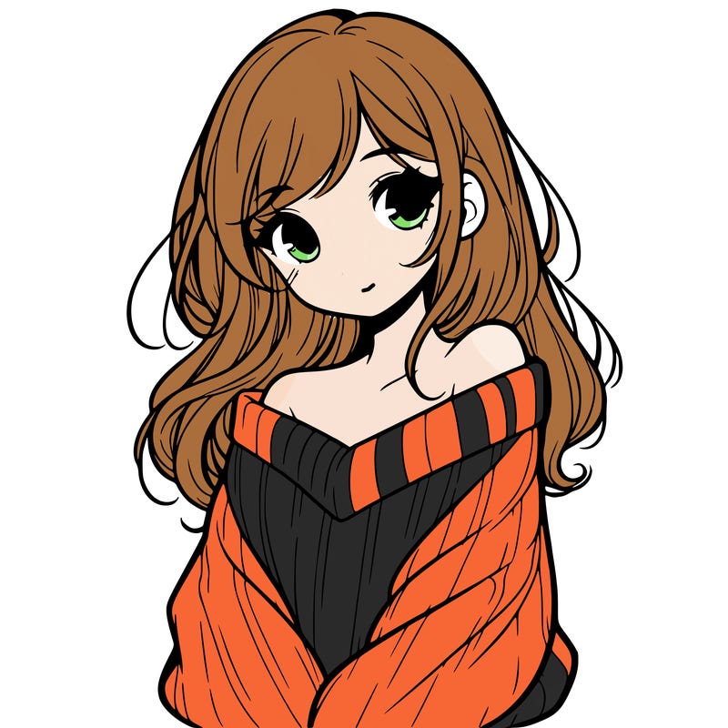 shy pretty girl wearing a sweater that is falling off one shoulder portrait