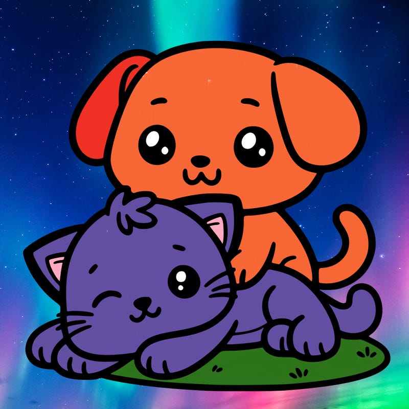 cute dog slip into a cat