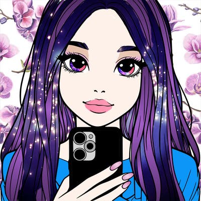 realistic girl with a phone