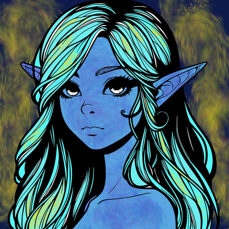 elf girl realistic dark fantasy