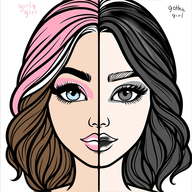 realistic girl split half