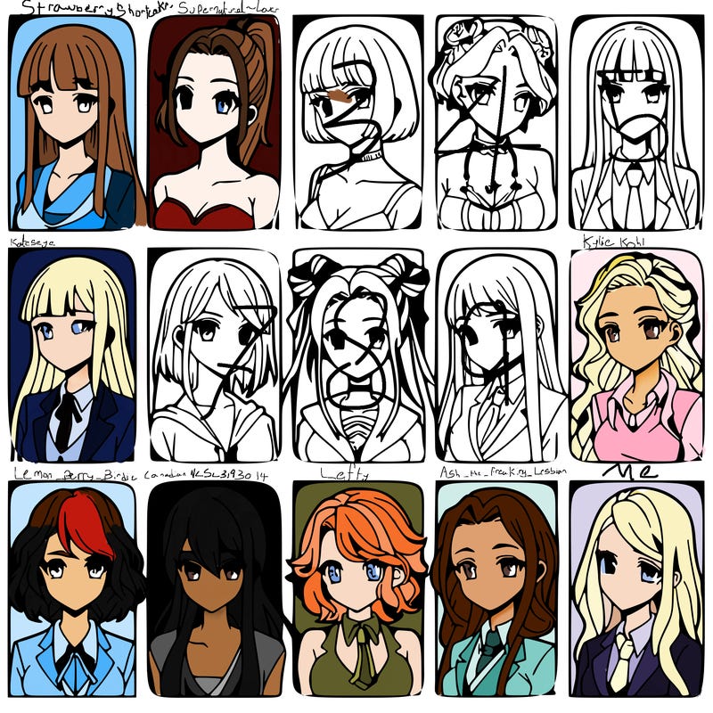 girls that look diffrent anime