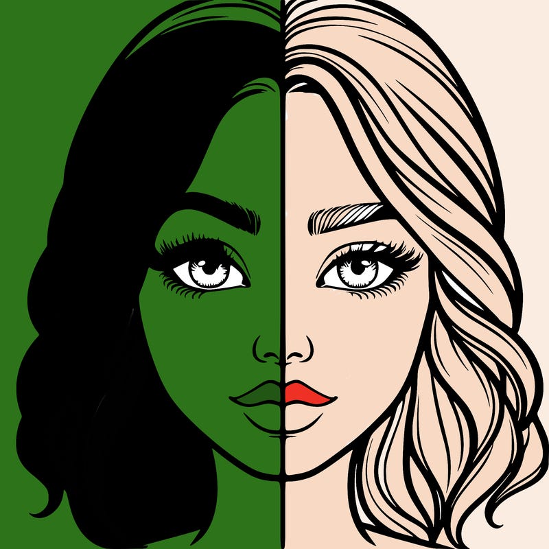 realistic girl split half