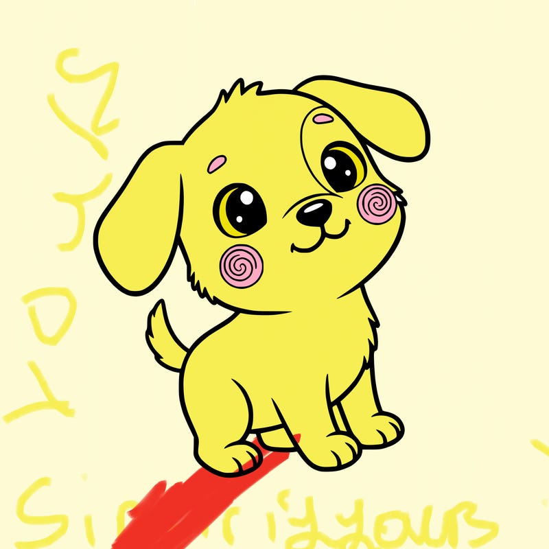 somthing like a cute dog with blush face