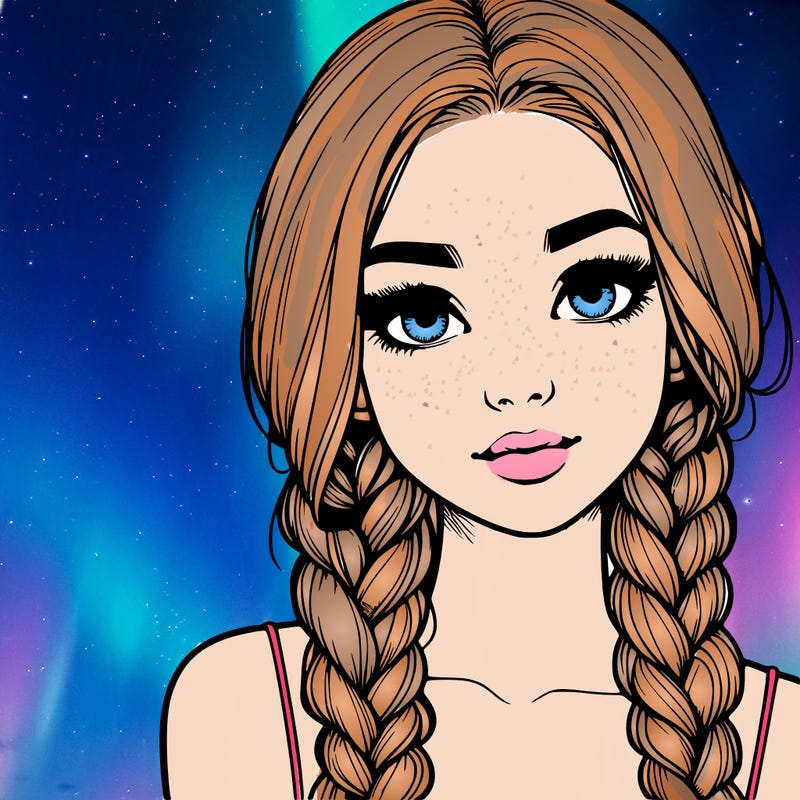 realistic girl with braids