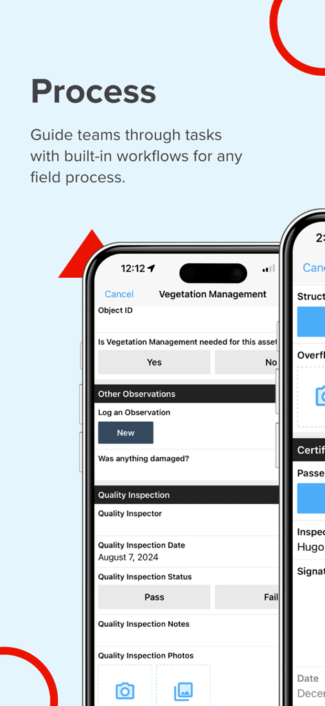 Fulcrum mobile app interface for managing field workflows and vegetation inspections