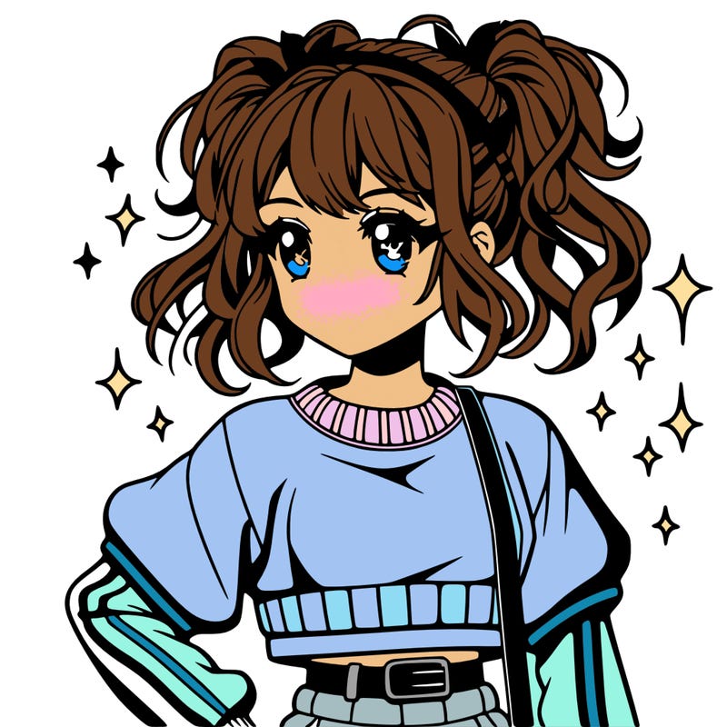 anime girl with crop top
