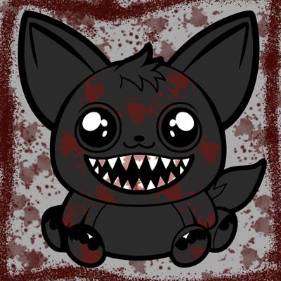 labubu is a plush toy with big sharp teeth and big eyes and big cat like ears