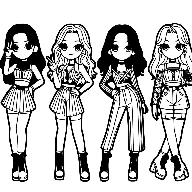 4 korean k-pop girls