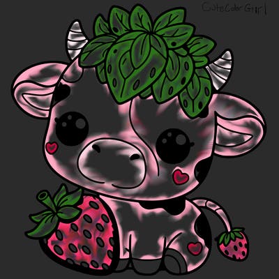 cute strawberry cow