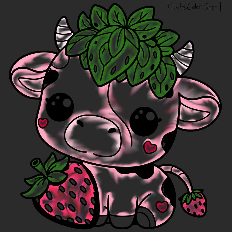 cute strawberry cow