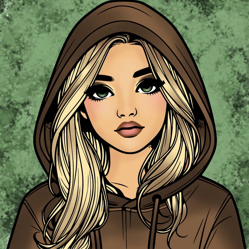 realistic girl with a hoodie