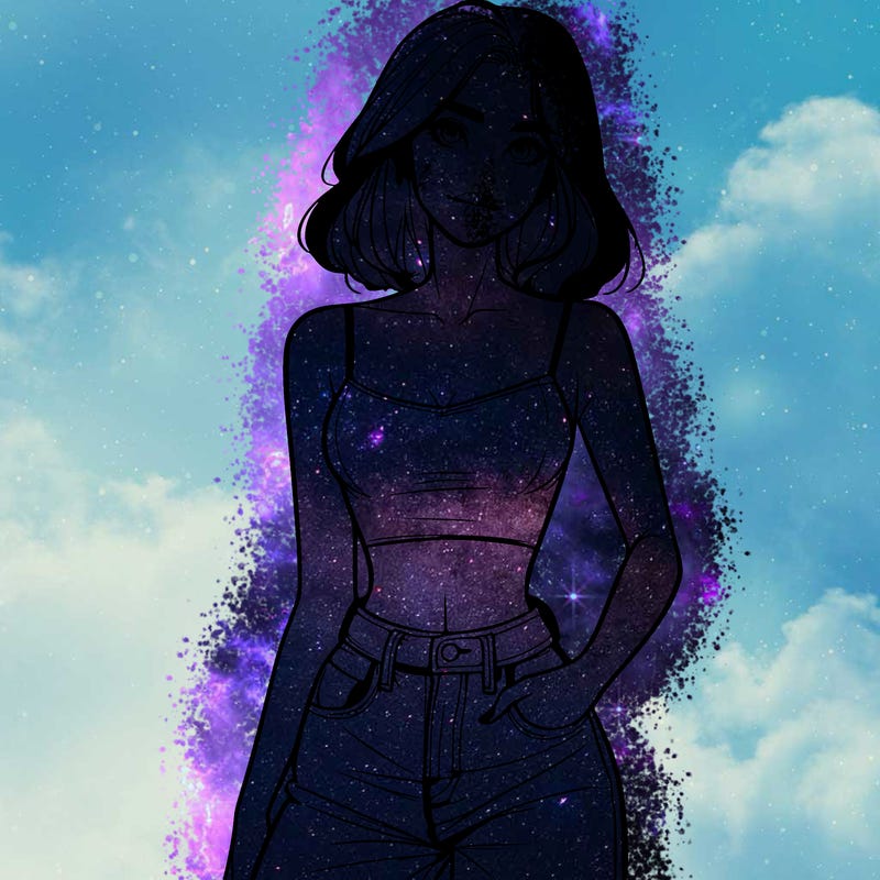 a realistic girl with a crop top and jeans