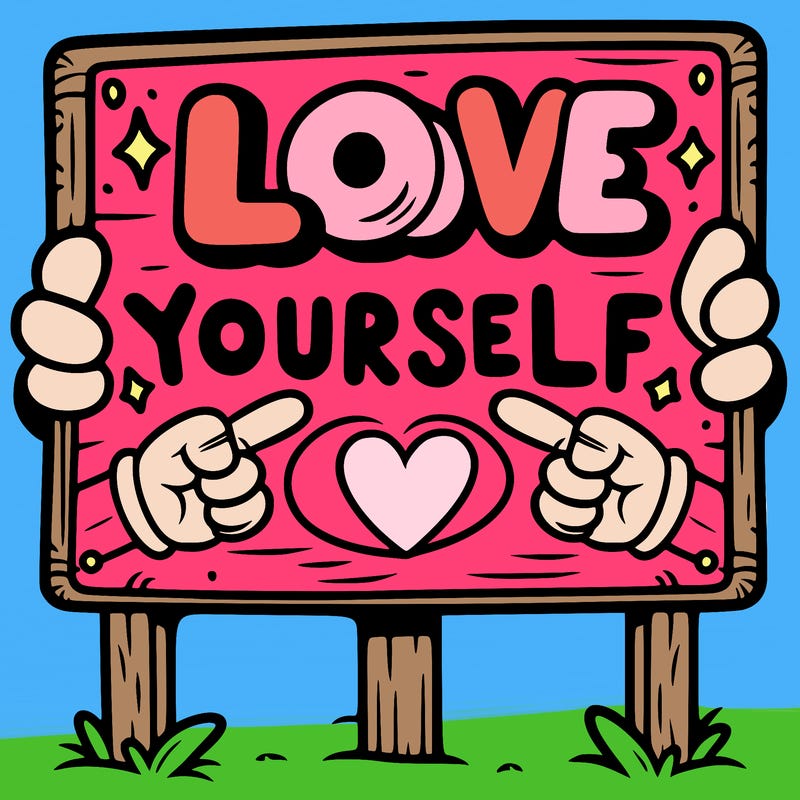 a sign where it is written: love yourself