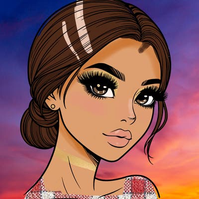 realistic girl with lashes