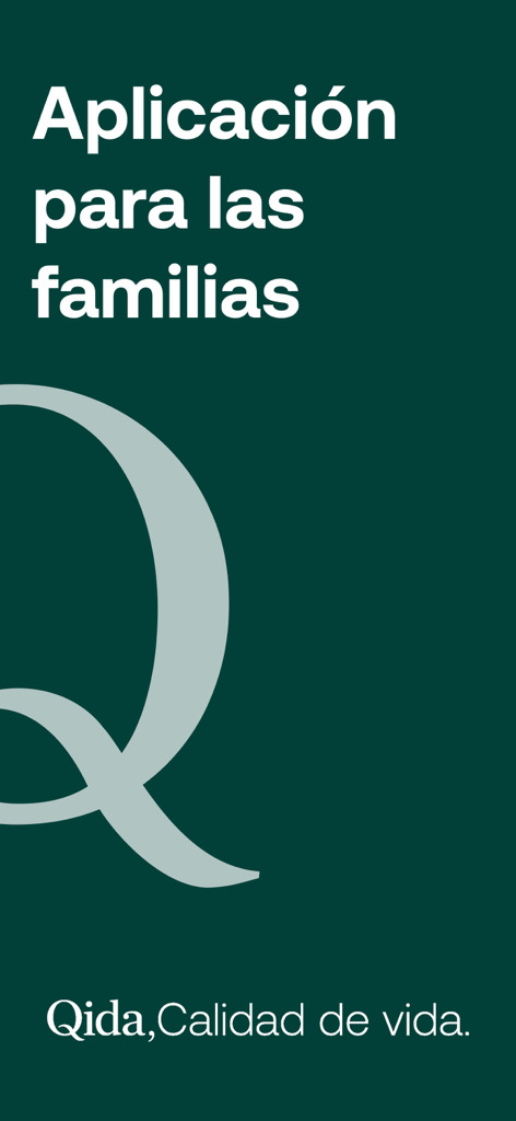 Qida Familias - Schermata di benvenuto dell'app Qida Familias per la gestione dei caregiver familiari