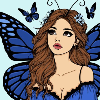 butterfly fairy realistic girl