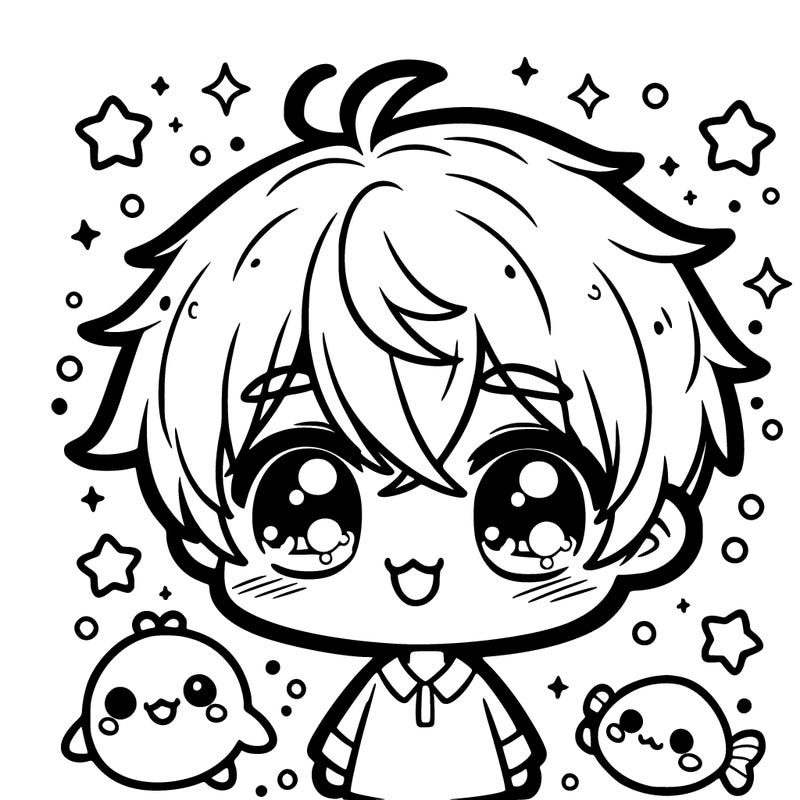 cute kawai anime boy